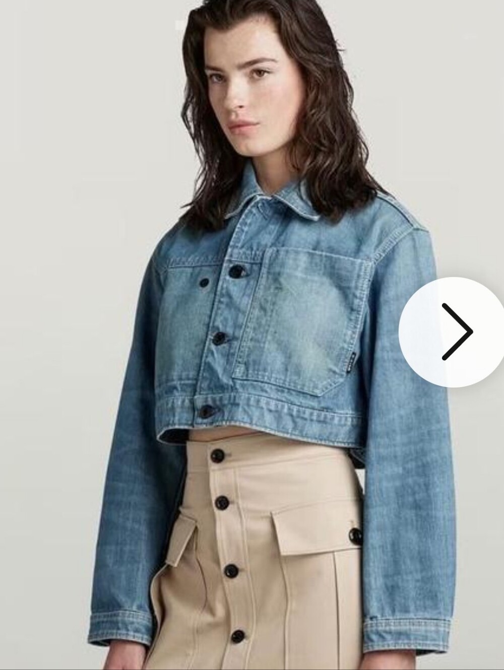 RAW G STAR Cropped  Blue Denim Jacket - Women's Casual Boxy Coat NWT